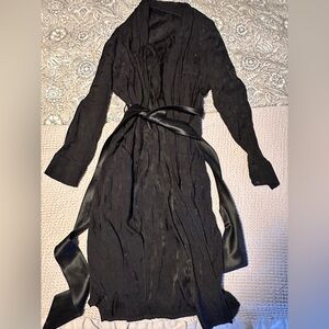 THE GREAT. Black Satin Robe